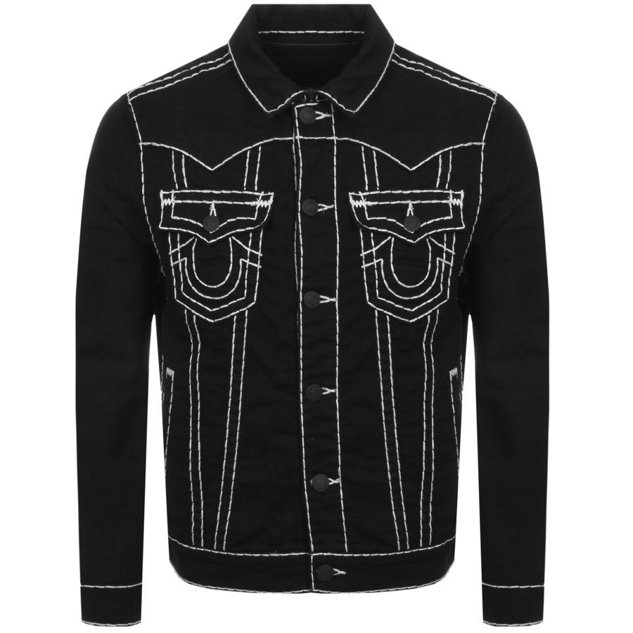 true religion black denim jacket