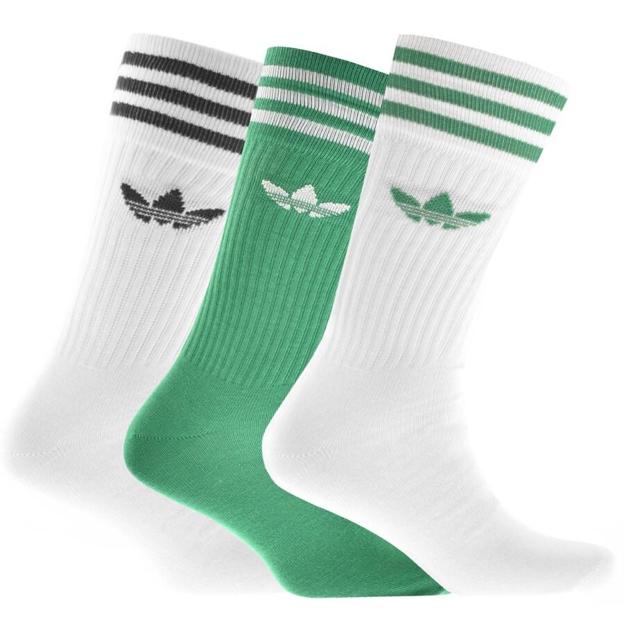 adidas Originals Three Pack Solid Crew Socks in Green for Men | Lyst