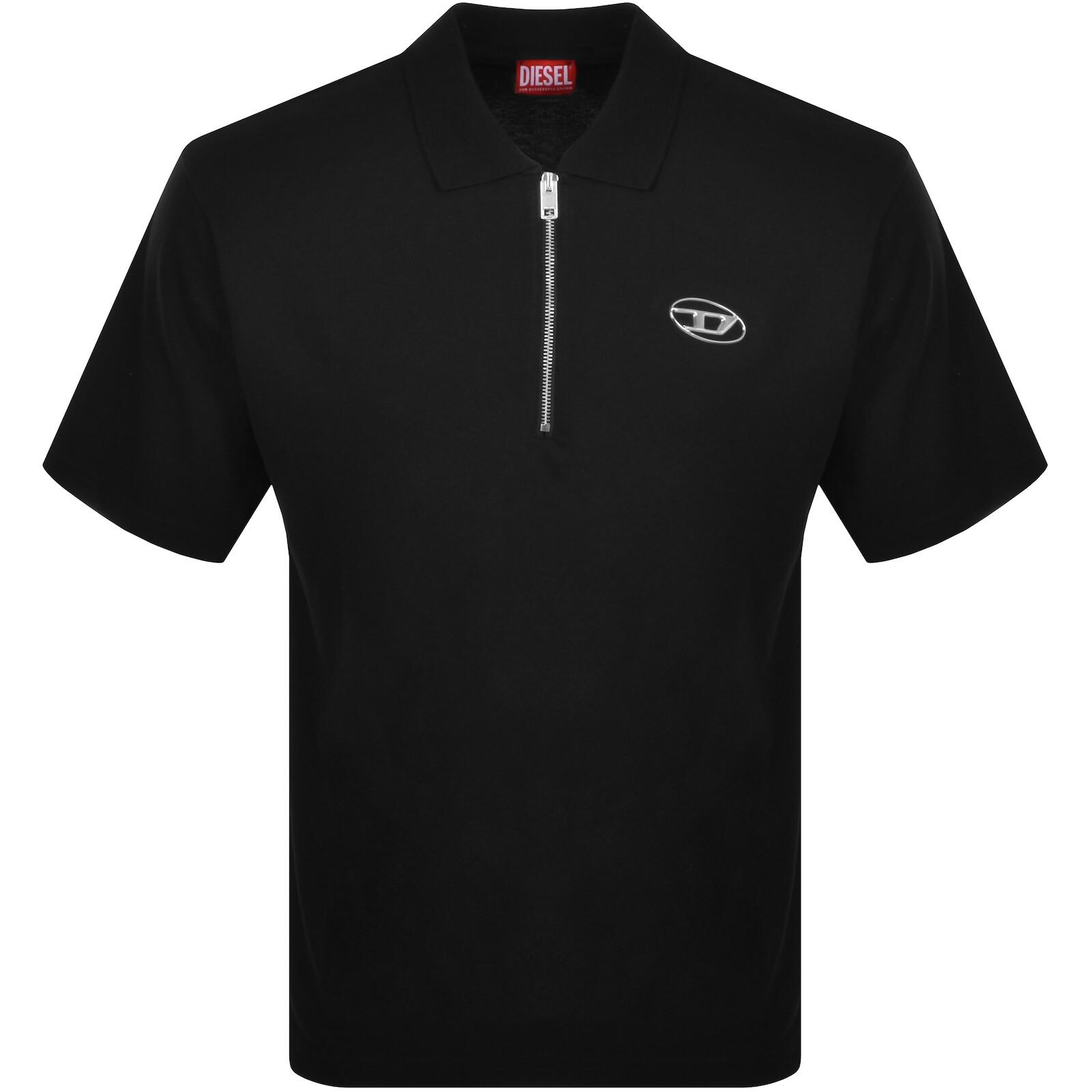 DIESEL T Vor Od Half Zip Polo T Shirt in Black for Men | Lyst