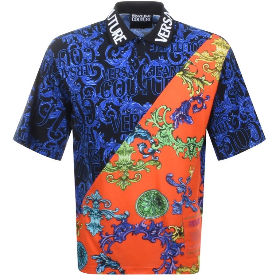 Versace Jeans Denim Couture Logo Polo T Shirt in Black for Men - Lyst