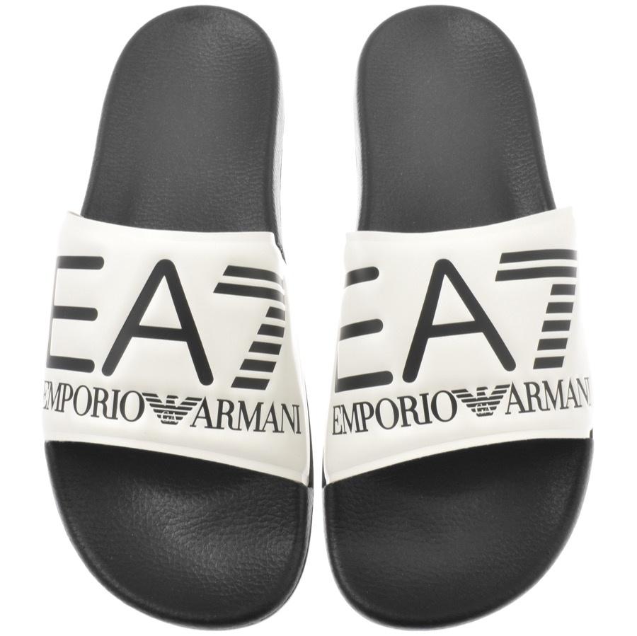 EA7 Emporio Armani Beachwear Sliders in Black for Men | Lyst