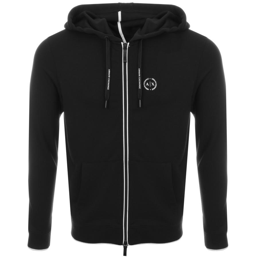 Armani Exchange Cotton Full Zip Hoodie Black for Men Lyst