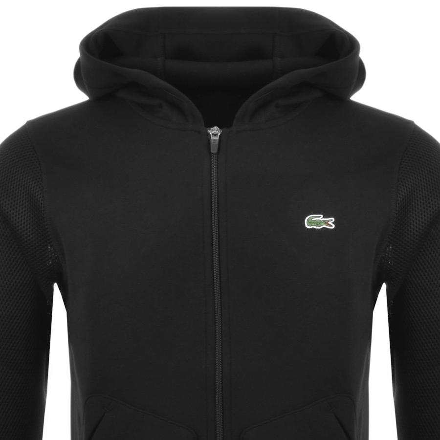 lacoste black zip up hoodie