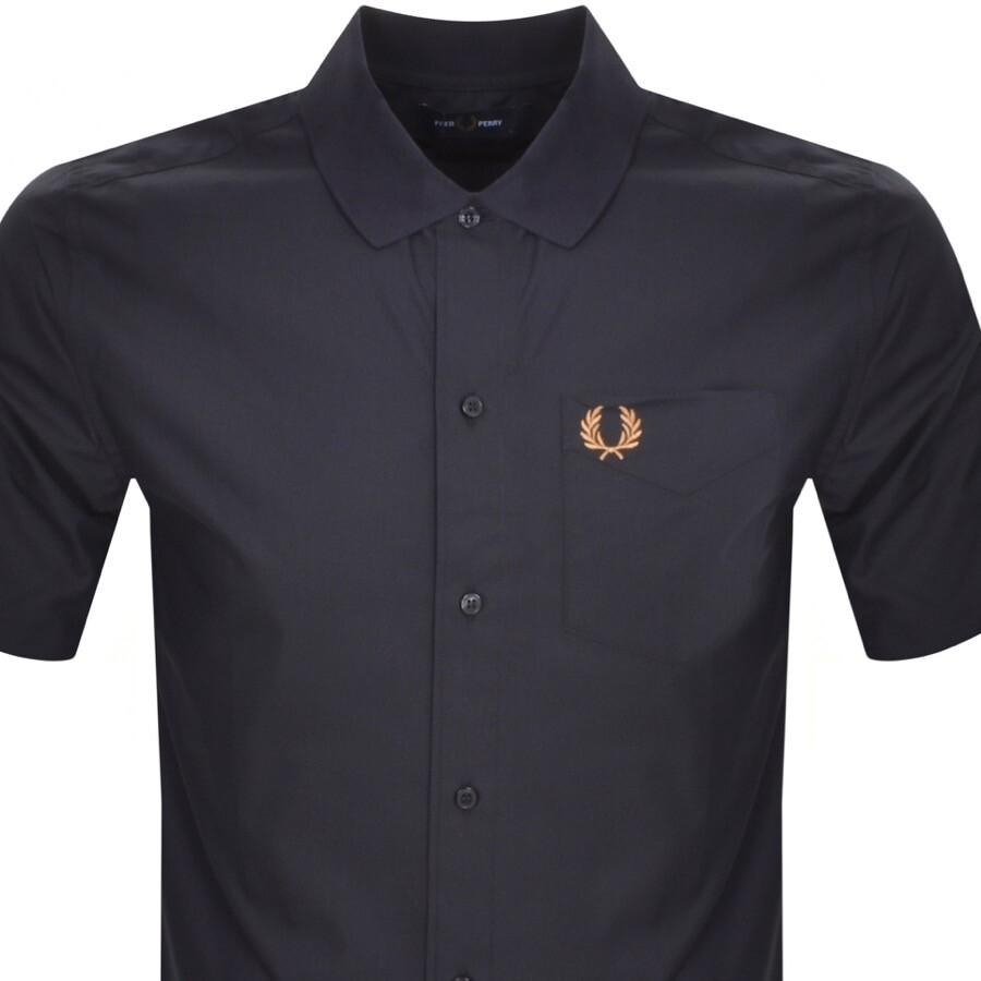 Fred Perry Knitted Collar Short Sleeve Shirt in Blue for Men | Lyst