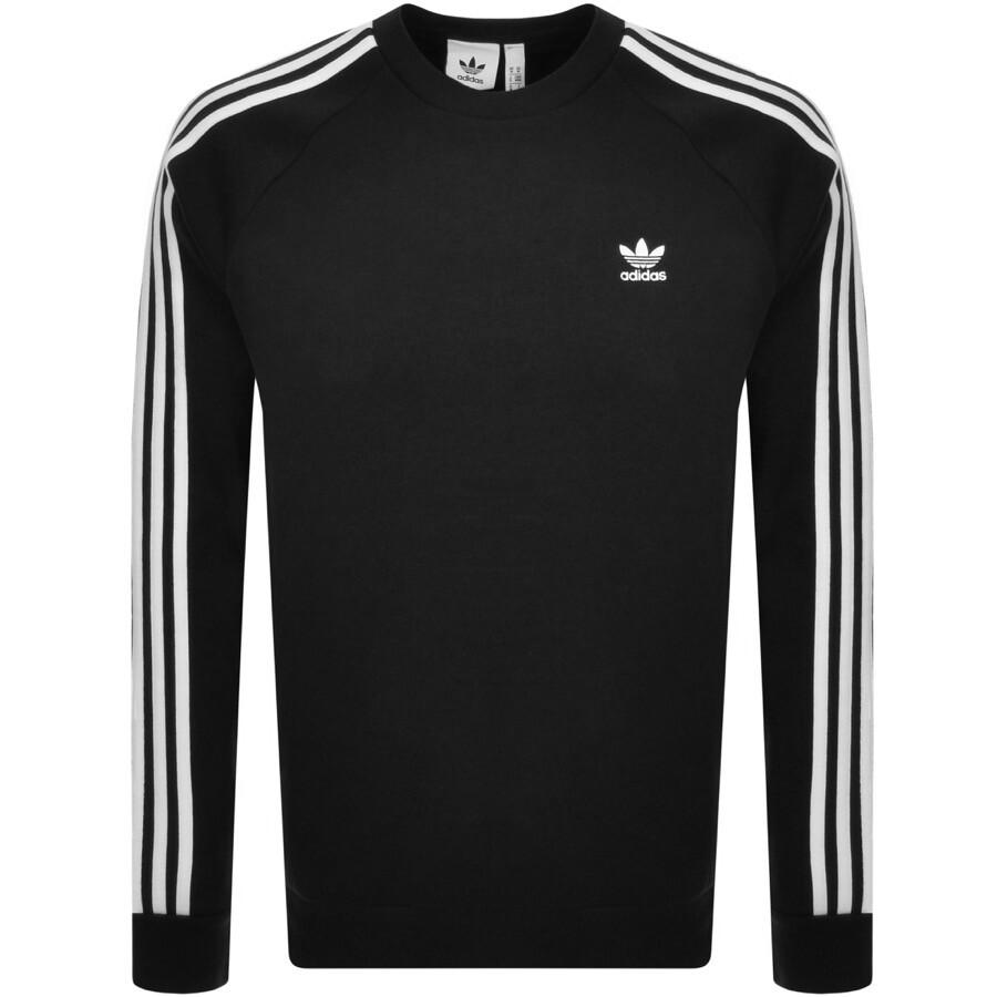 adidas Originals Cotton 3 Stripes Sweatshirt in Black for Men - Lyst
