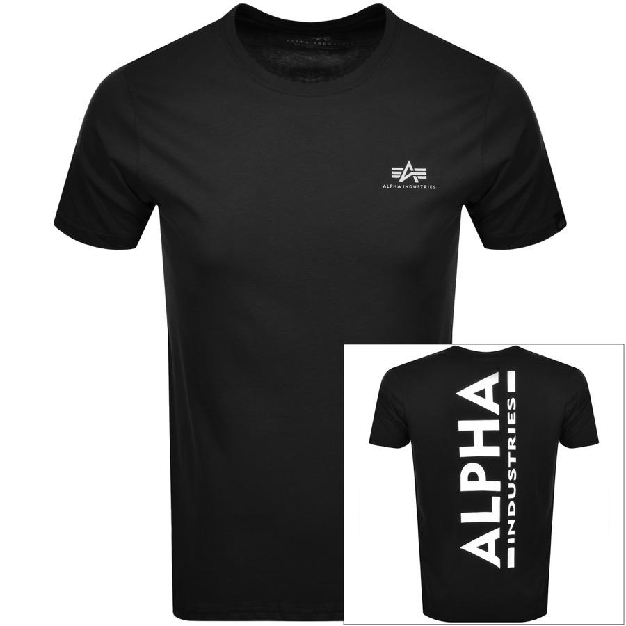 Alpha Industries Cotton Back Print Logo T Shirt in Black for Men - Lyst