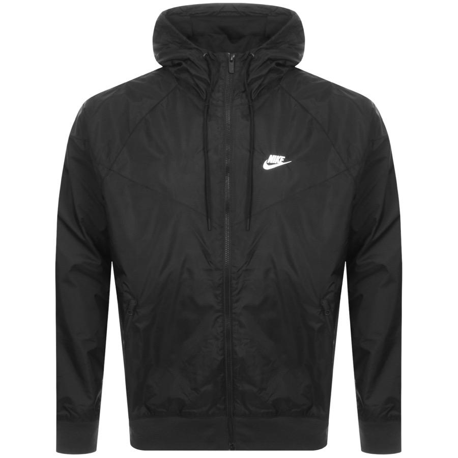 nike jacket windrunner black and white