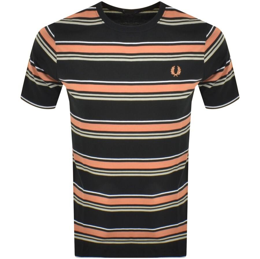 Fred Perry Stripe T Shirt in Black for Men | Lyst