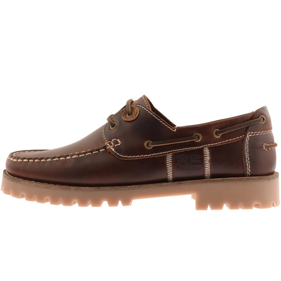 barbour boat shoes brown