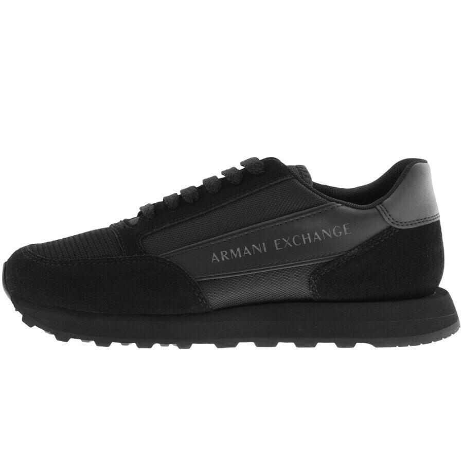 Armani Exchange Logo Trainers in Black for Men | Lyst