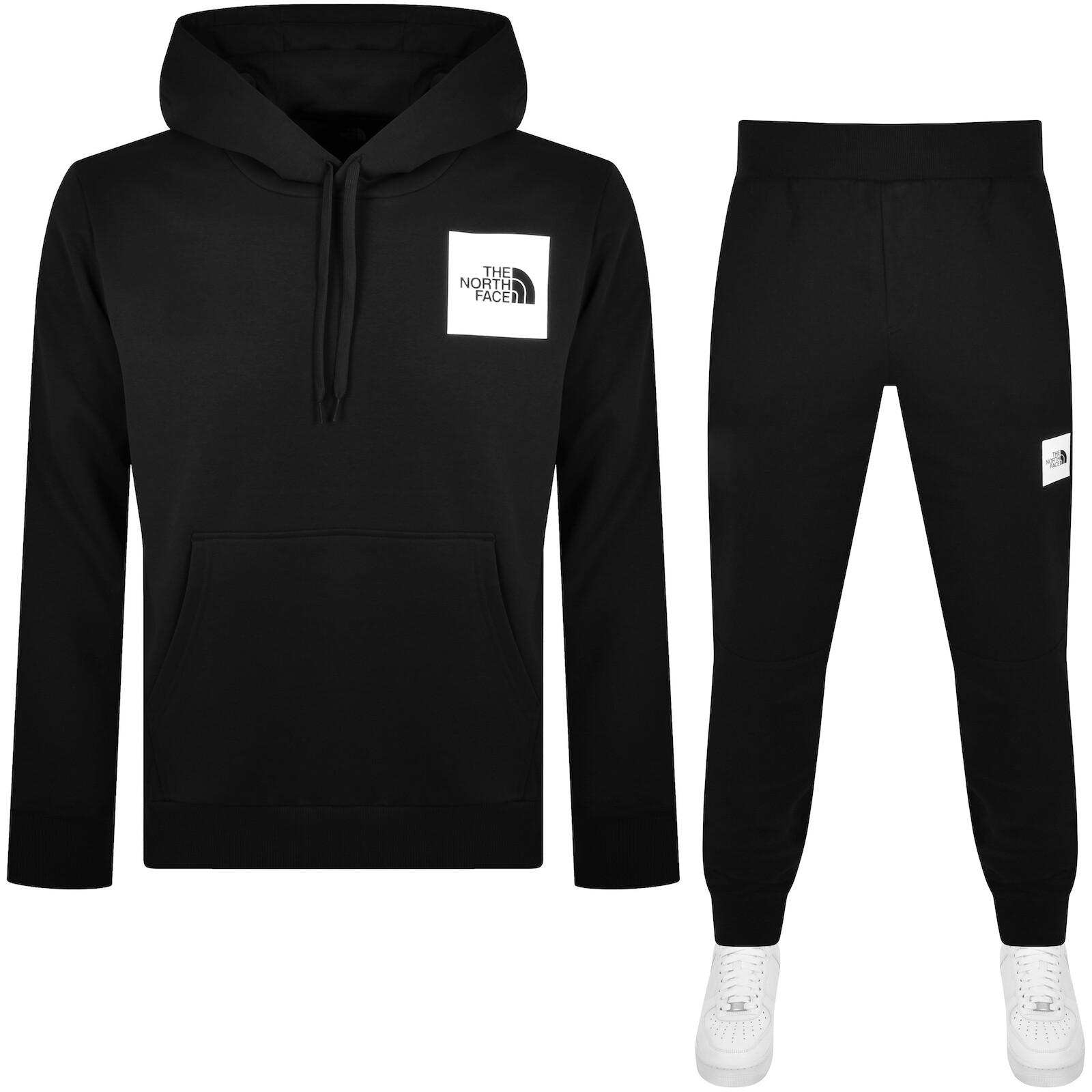 Black and grey north face tracksuit sales