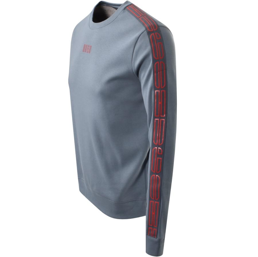 HUGO Cotton Doby 203 Sweatshirt in Grey (Gray) for Men - Lyst