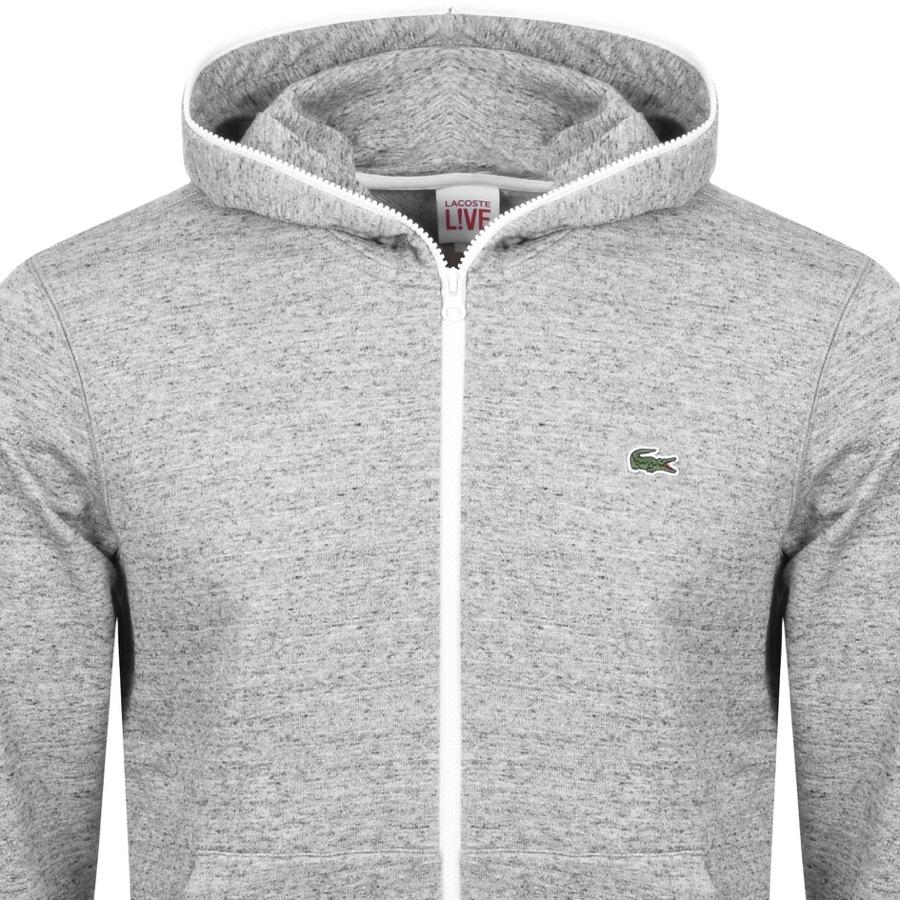 lacoste zip hoodie grey