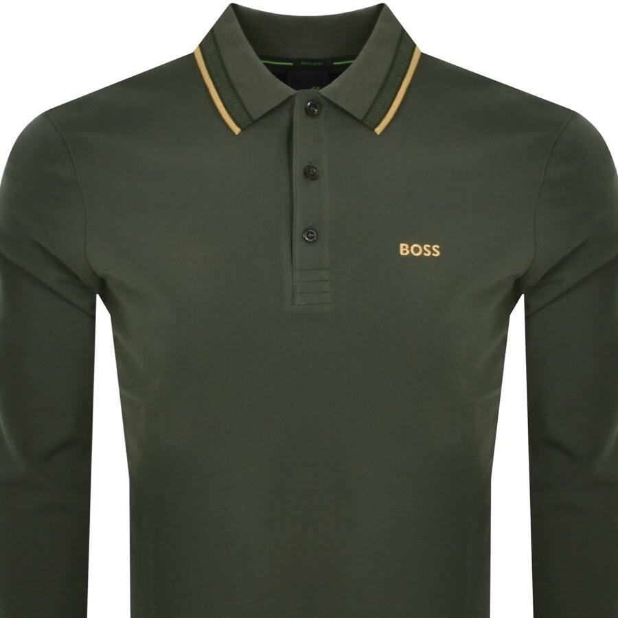 BOSS by HUGO BOSS Boss Plisy Long Sleeve Polo T Shirt in Green for