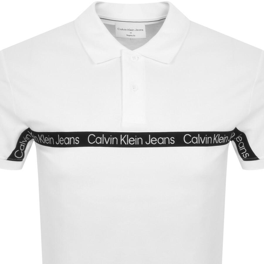 Calvin Klein Jeans Polo T Shirt in White for Men | Lyst