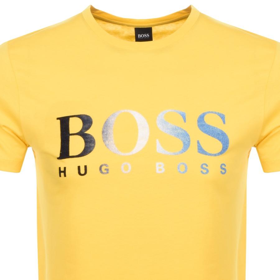 Hugo Boss T Shirt Yellow Top Sellers, 54% OFF | www.ingeniovirtual.com
