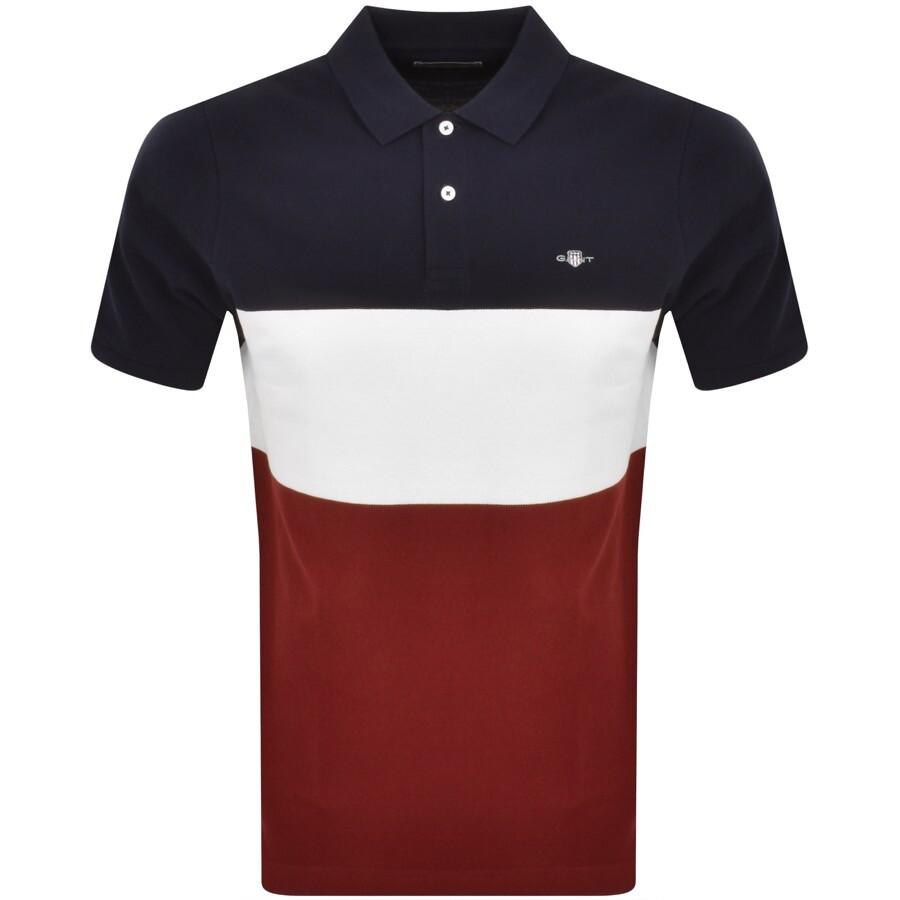 GANT Block Stripe rugger Polo T Shirt in Blue for Men | Lyst