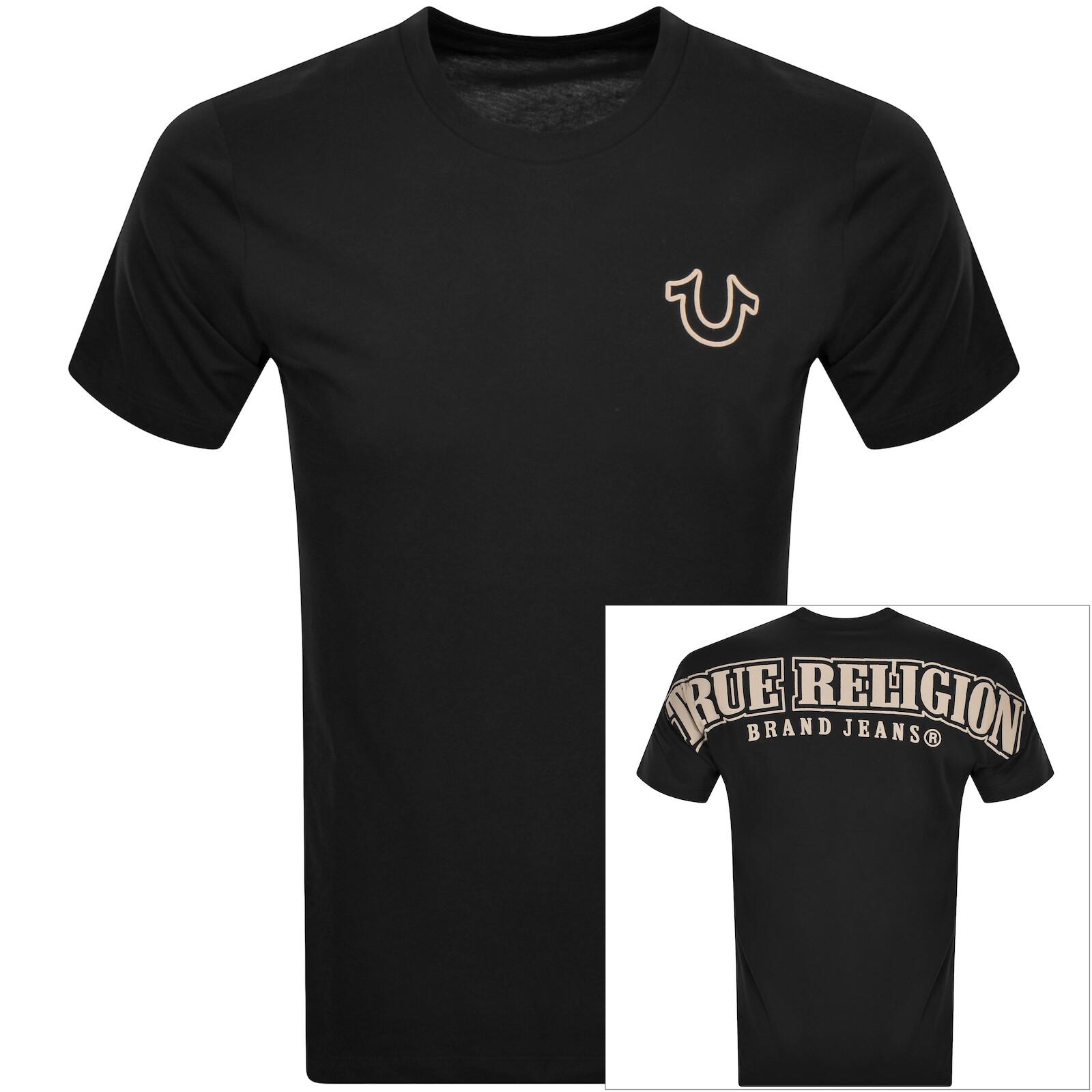black and yellow true religion shirt