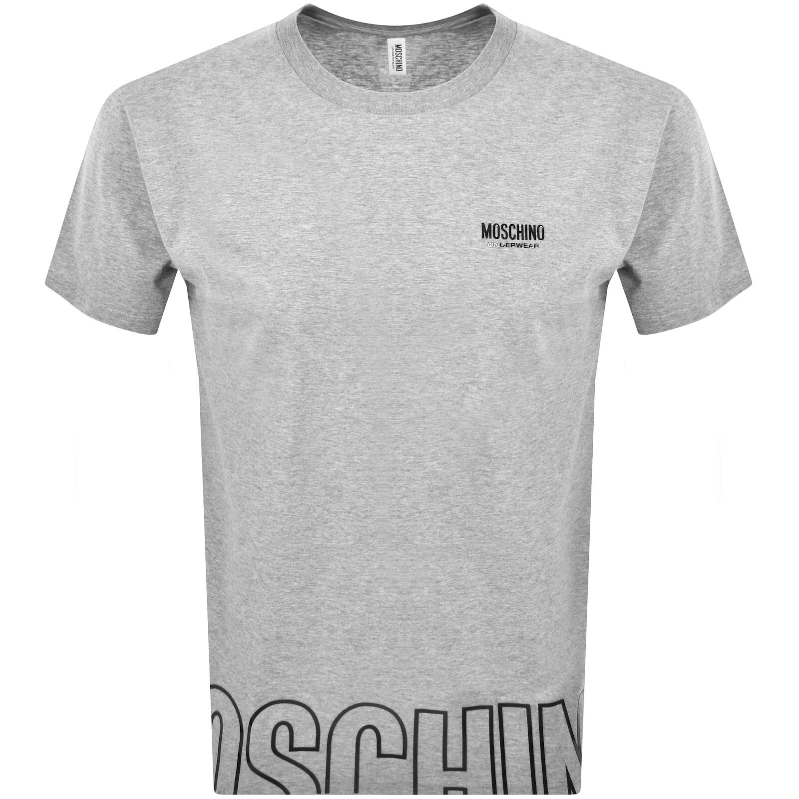 Tシャツ・カットソー MOSCHINO Men T Shirts 071204421888 Grey Moschino Men's Gray Teddy Crewneck T shirt Size XL Brand New