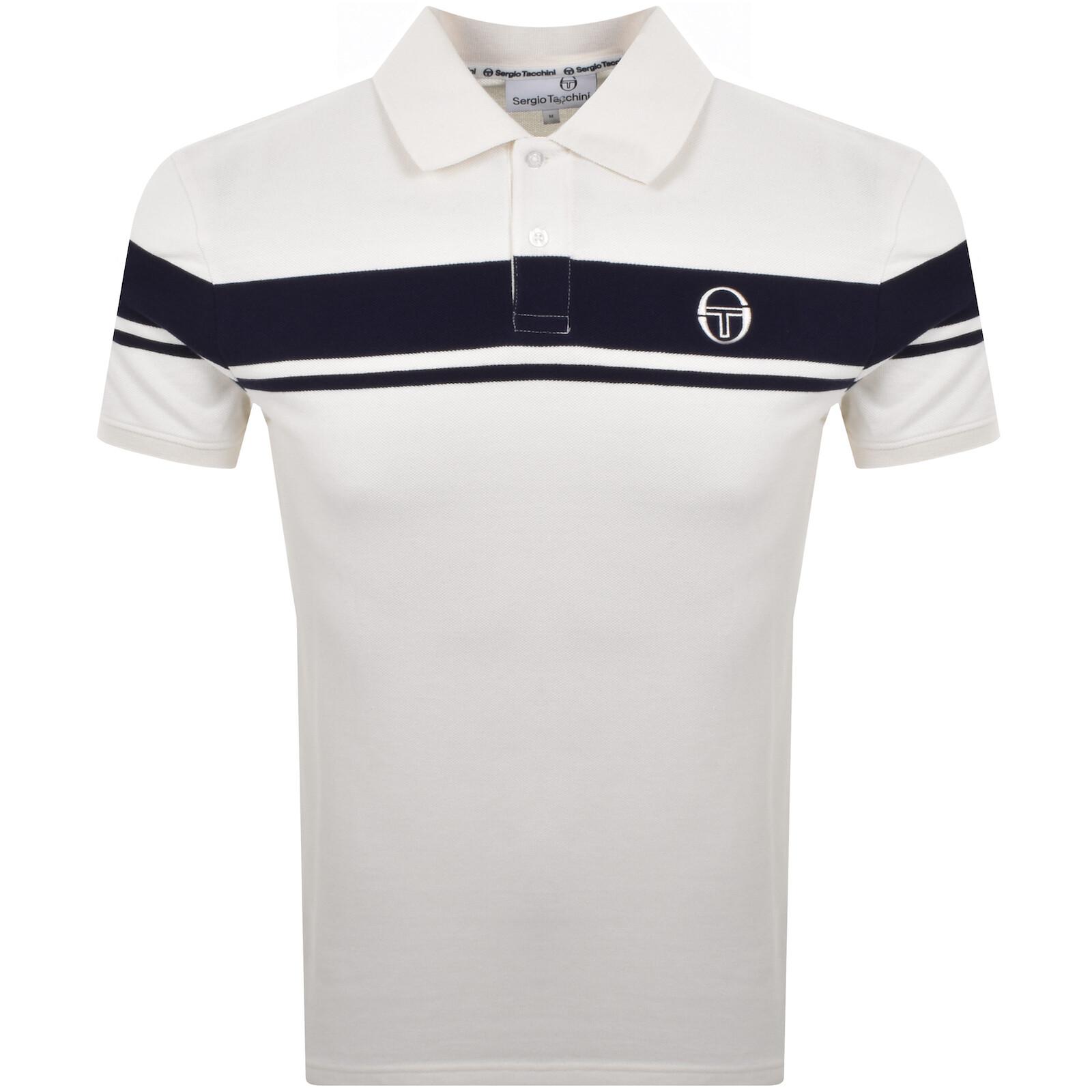 Sergio Tacchini ポロシャツ L 青系ストライプ Sergio Tacchini ポロシャツ L 青系ストライプ Sergio Tacchini