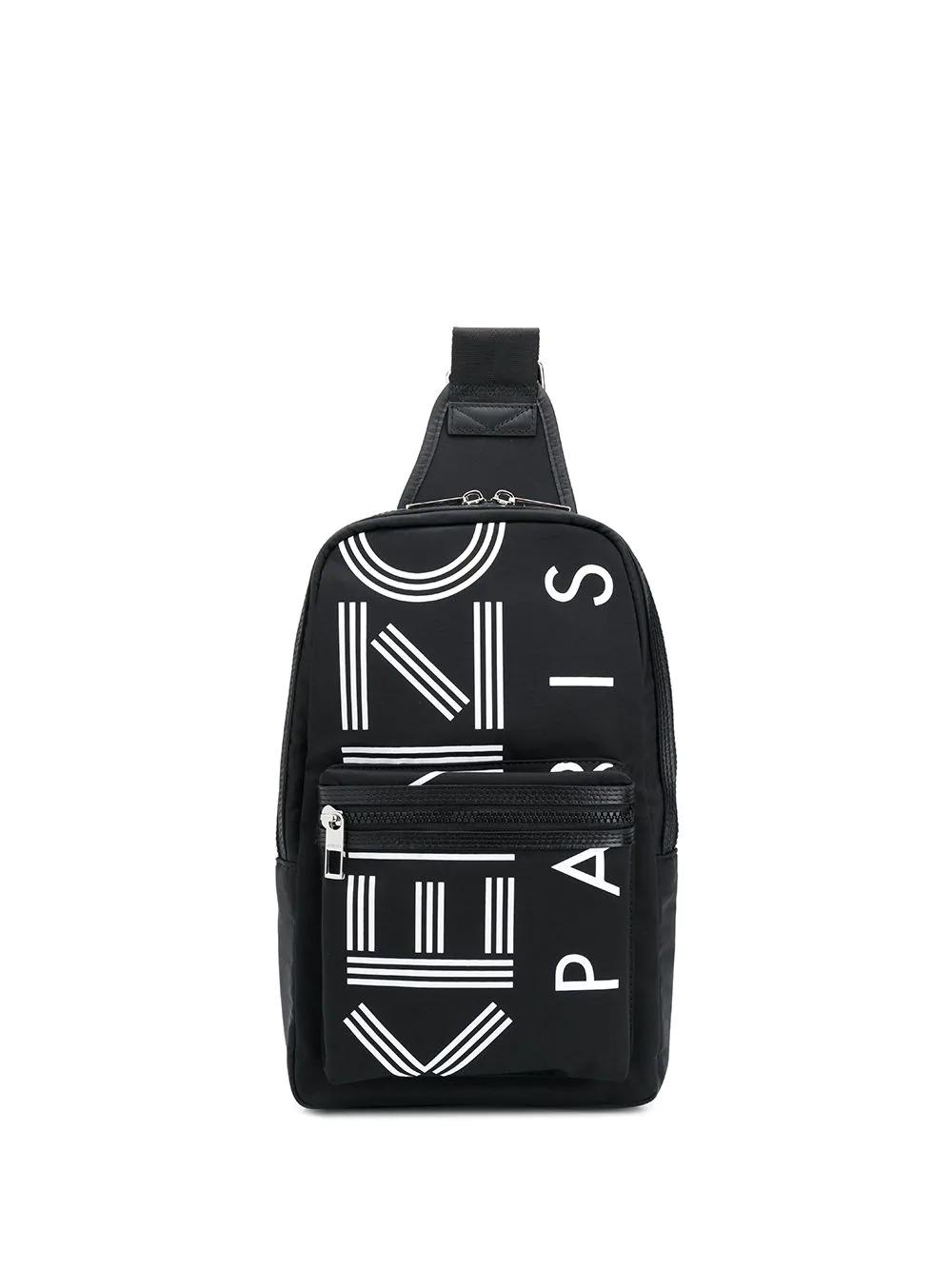 KENZO Synthetic Paris Logo One Shoulder Backpack in Black for Men 