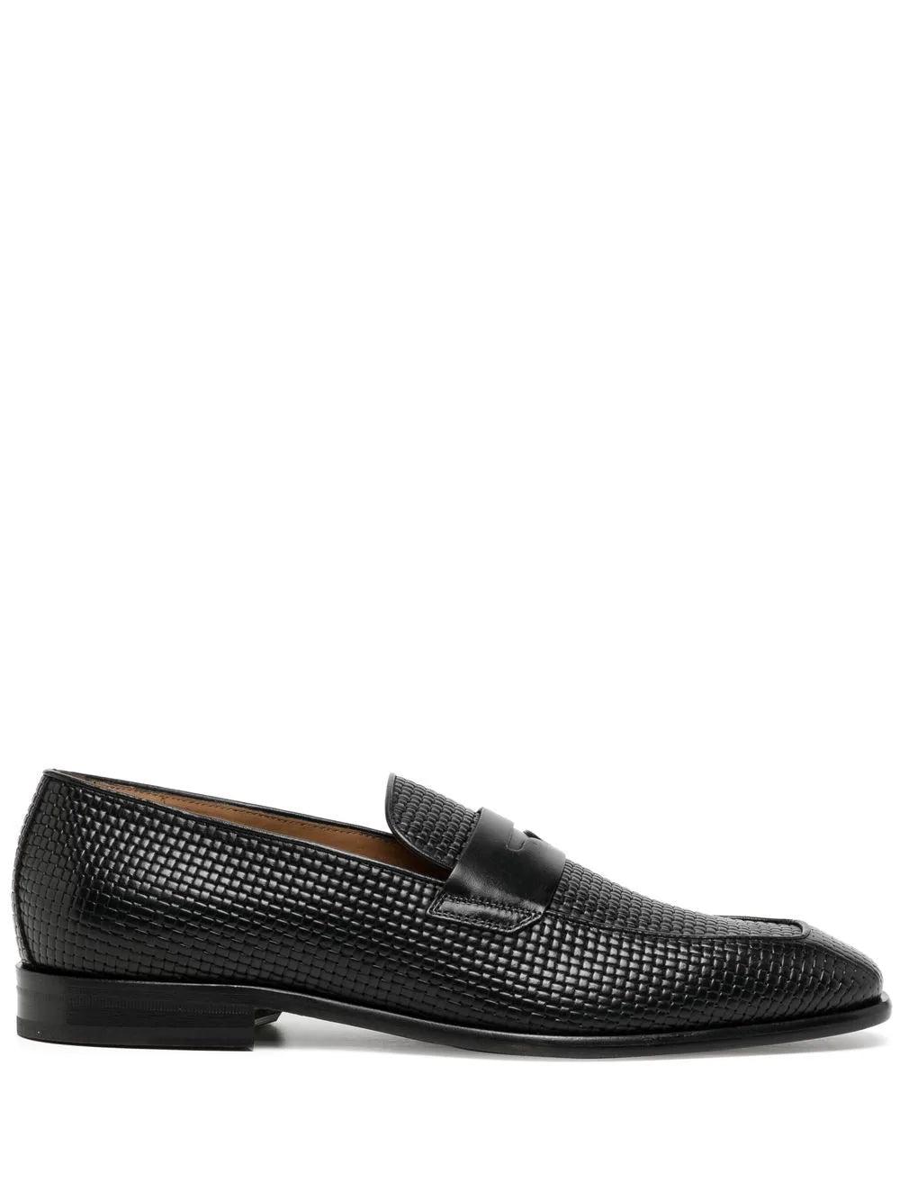 BOSS by HUGO BOSS Boss Lisbon Woven Leather Loafers Black for Men Lyst