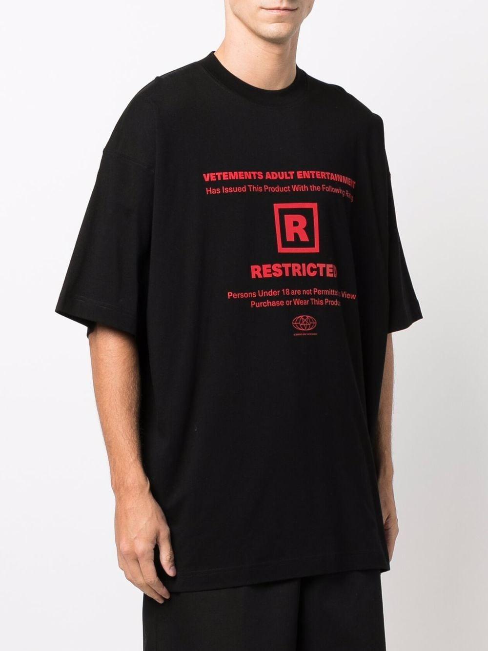 Vetements 18+ Restricted Graphic T-shirt in Black for Men | Lyst
