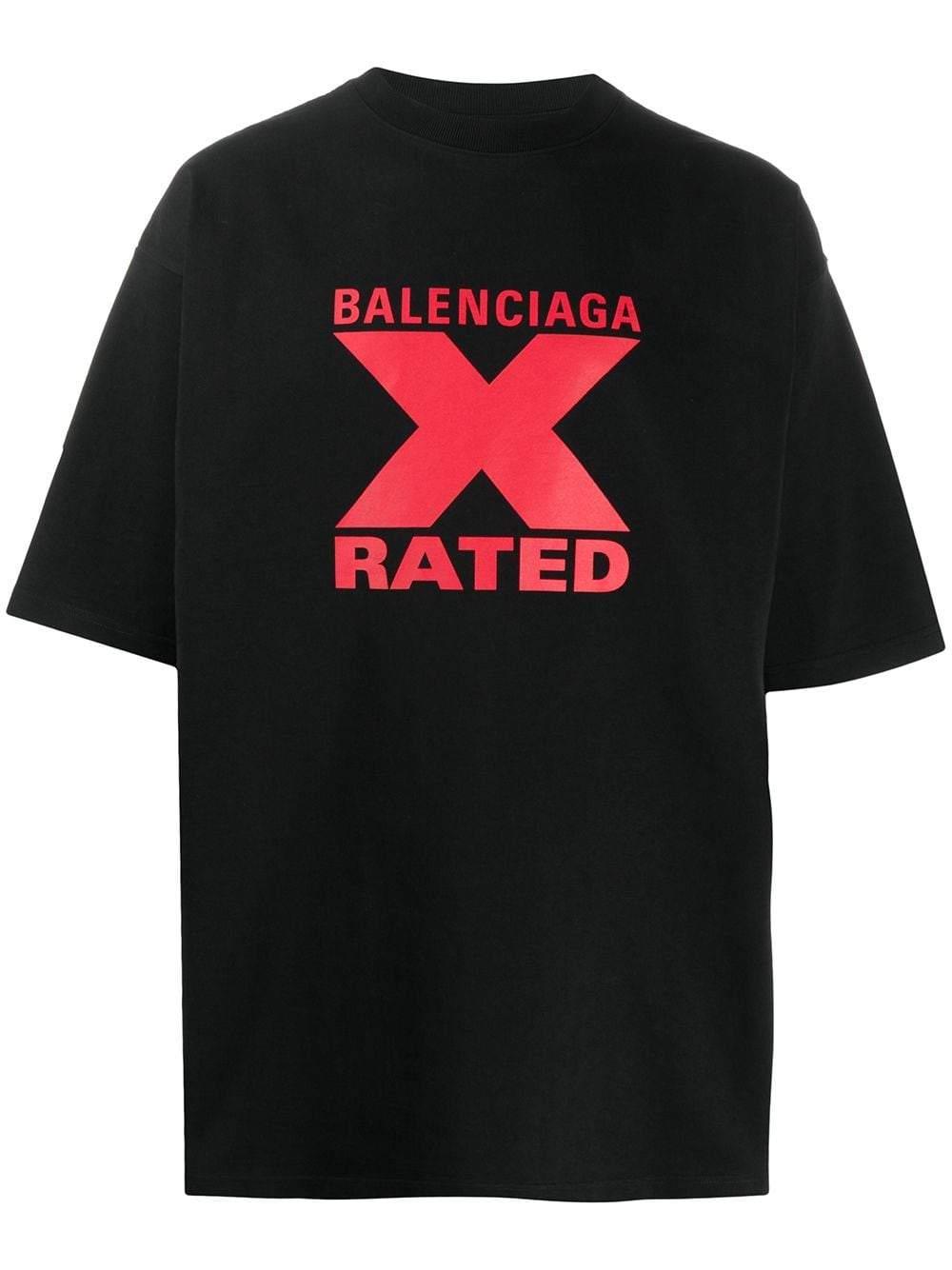 Balenciaga Cotton X Rated T-shirt Black/red for Men - Lyst
