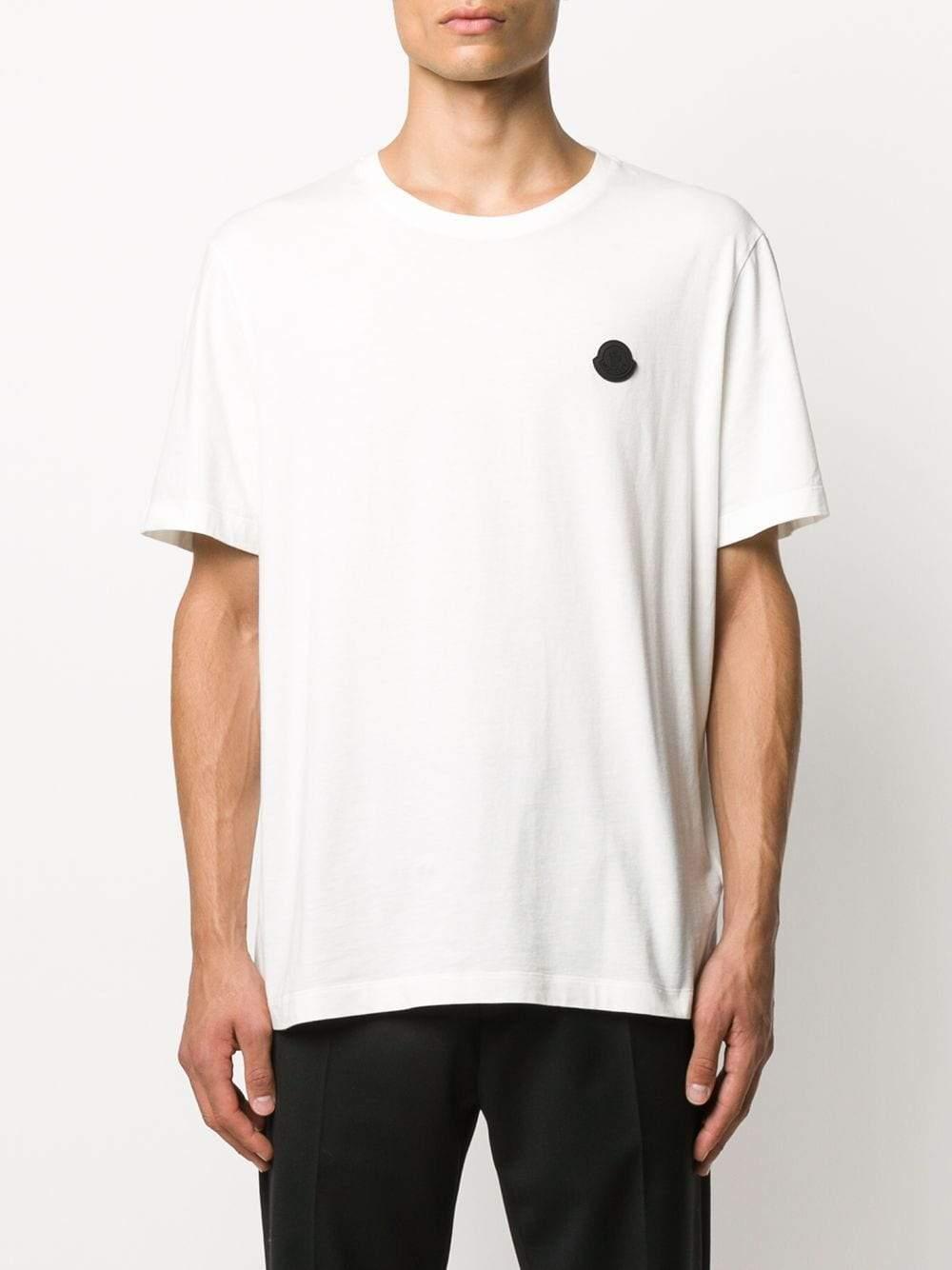 Moncler Rubber Logo T-shirt Off in White for Men | Lyst