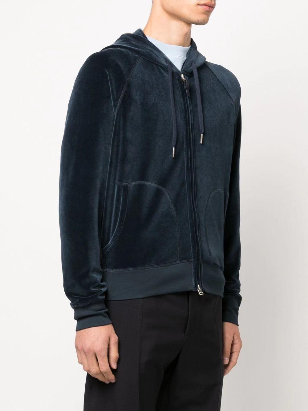 Tom Ford Zip Up Hoodie Navy / Green in Blue for Men | Lyst