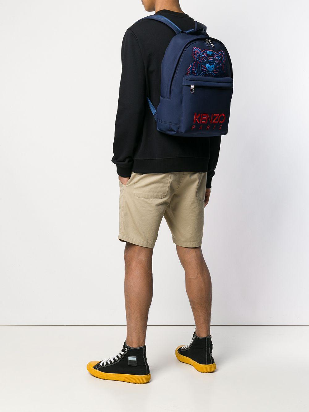 KENZO Synthetic Embroidered Tiger Logo Backpack Navy/red in Blue 