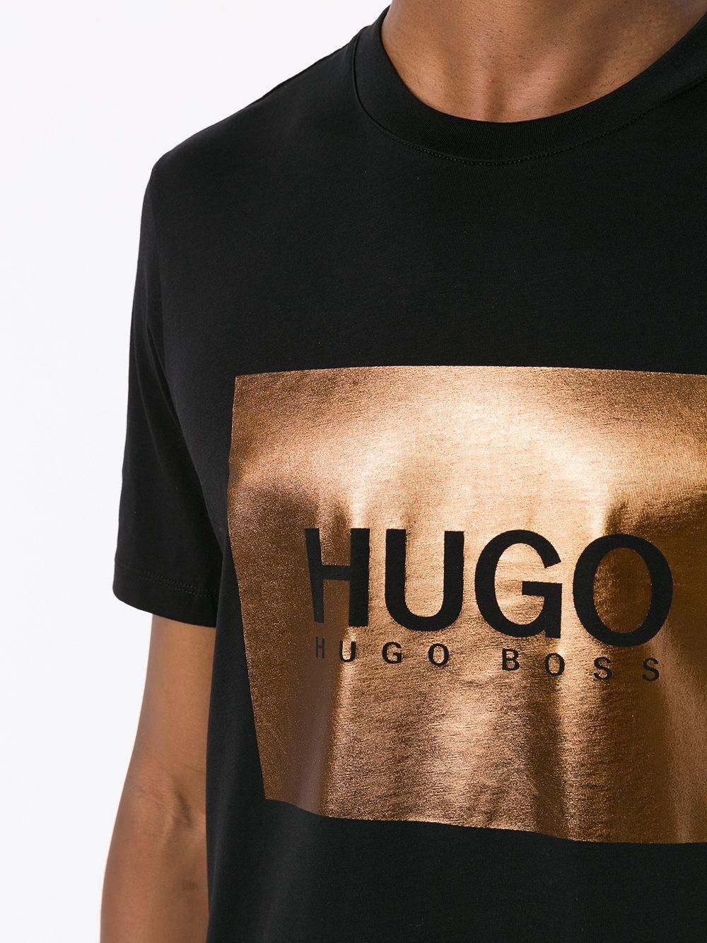 HUGO Cotton Metallic Logo T-shirt Black 