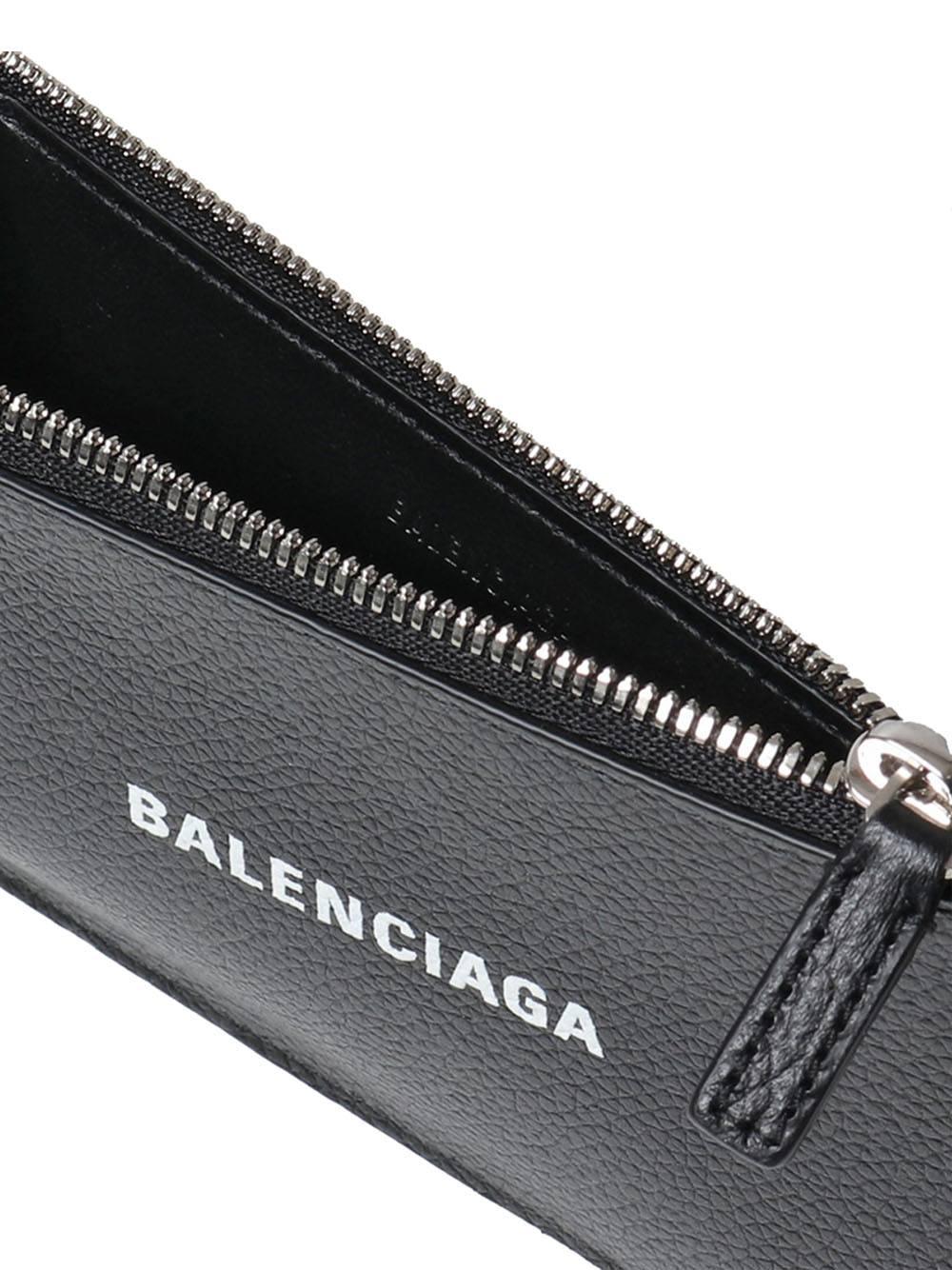 Balenciaga Logo Zipped Cardholder Black for Men | Lyst