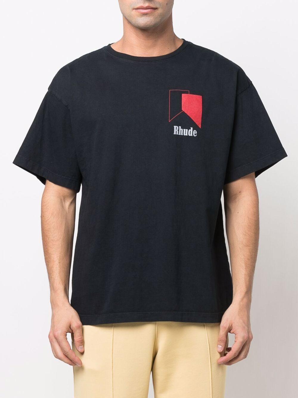 Rhude Cotton Track Logo T-shirt in 