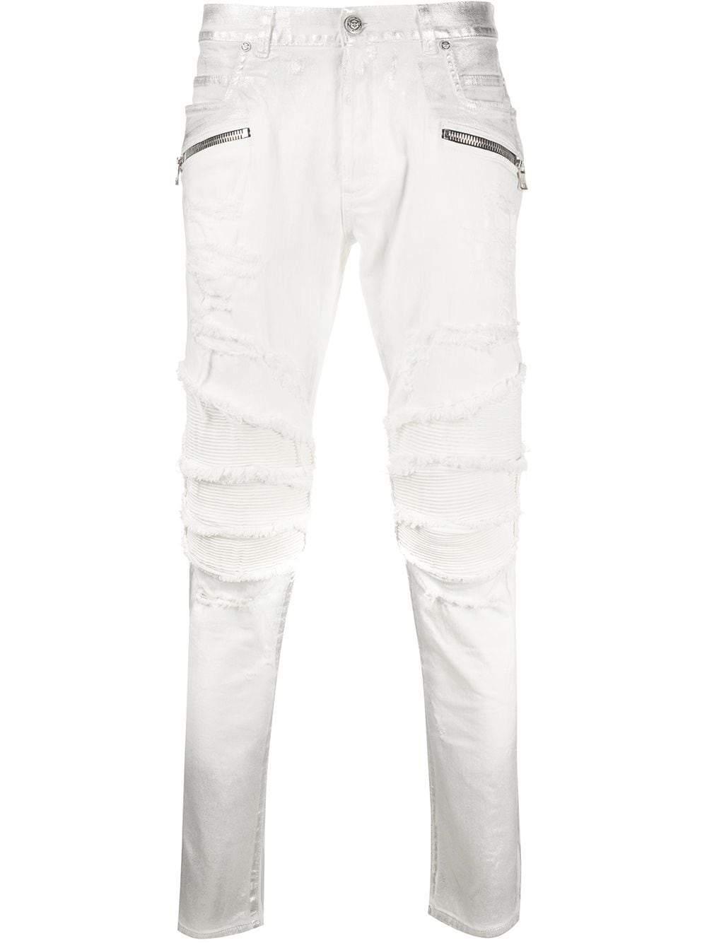 balmain skinny biker jeans