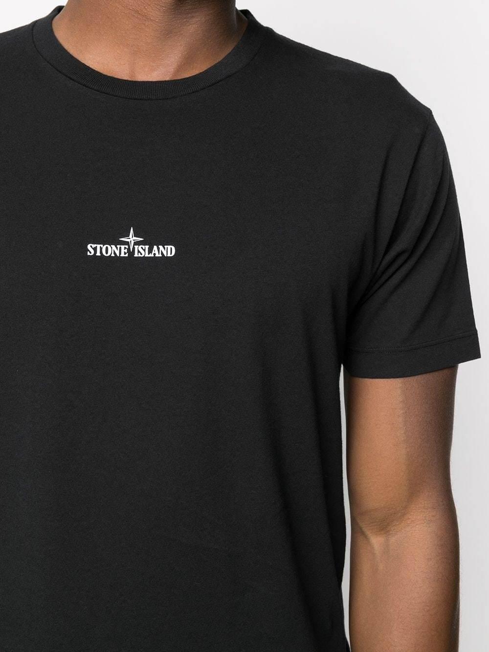 Stone Island Cotton Back Marble One Print T-shirt Black for Men | Lyst