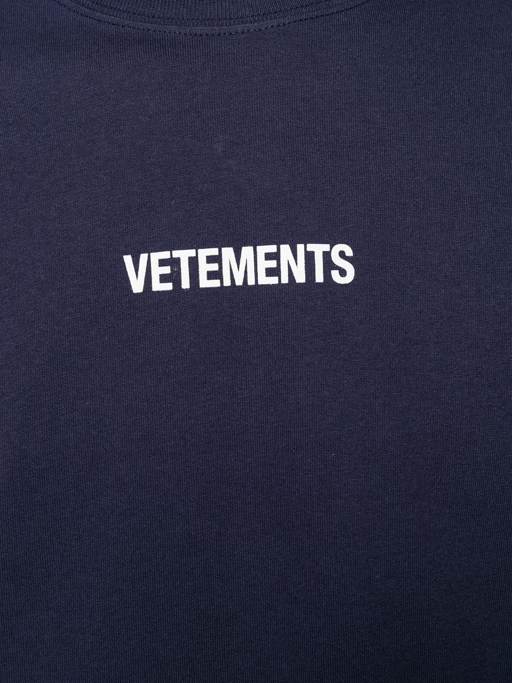 Vetements Cotton Logo T-shirt in Navy (Blue) for Men - Lyst