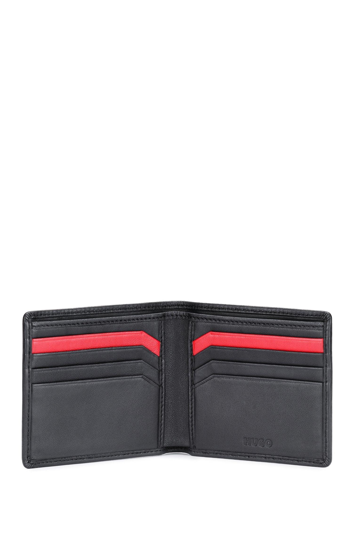 HUGO Subway Leather Bi-fold Wallet Black in Gray for Men | Lyst