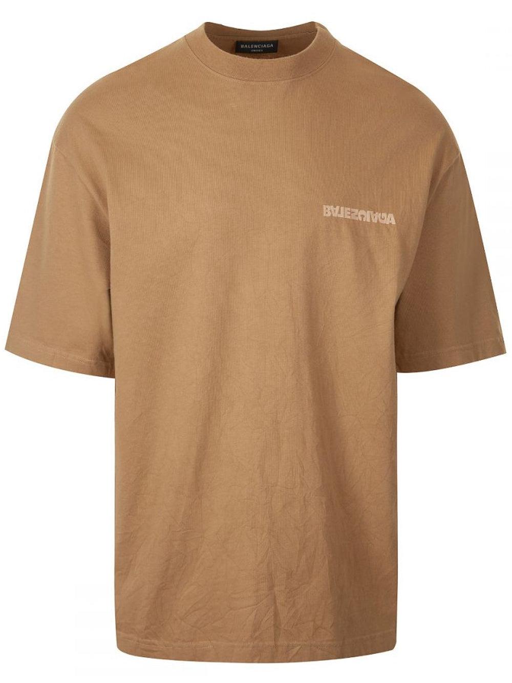 Balenciaga Cotton Turn Logo Creased T-shirt Oat in Brown for Men - Save 6%  | Lyst