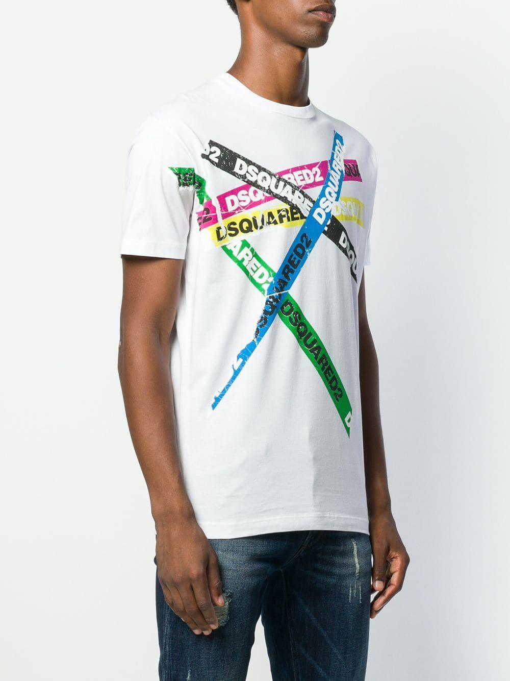 DSquared² Multi Tape T Shirt for Men | Lyst