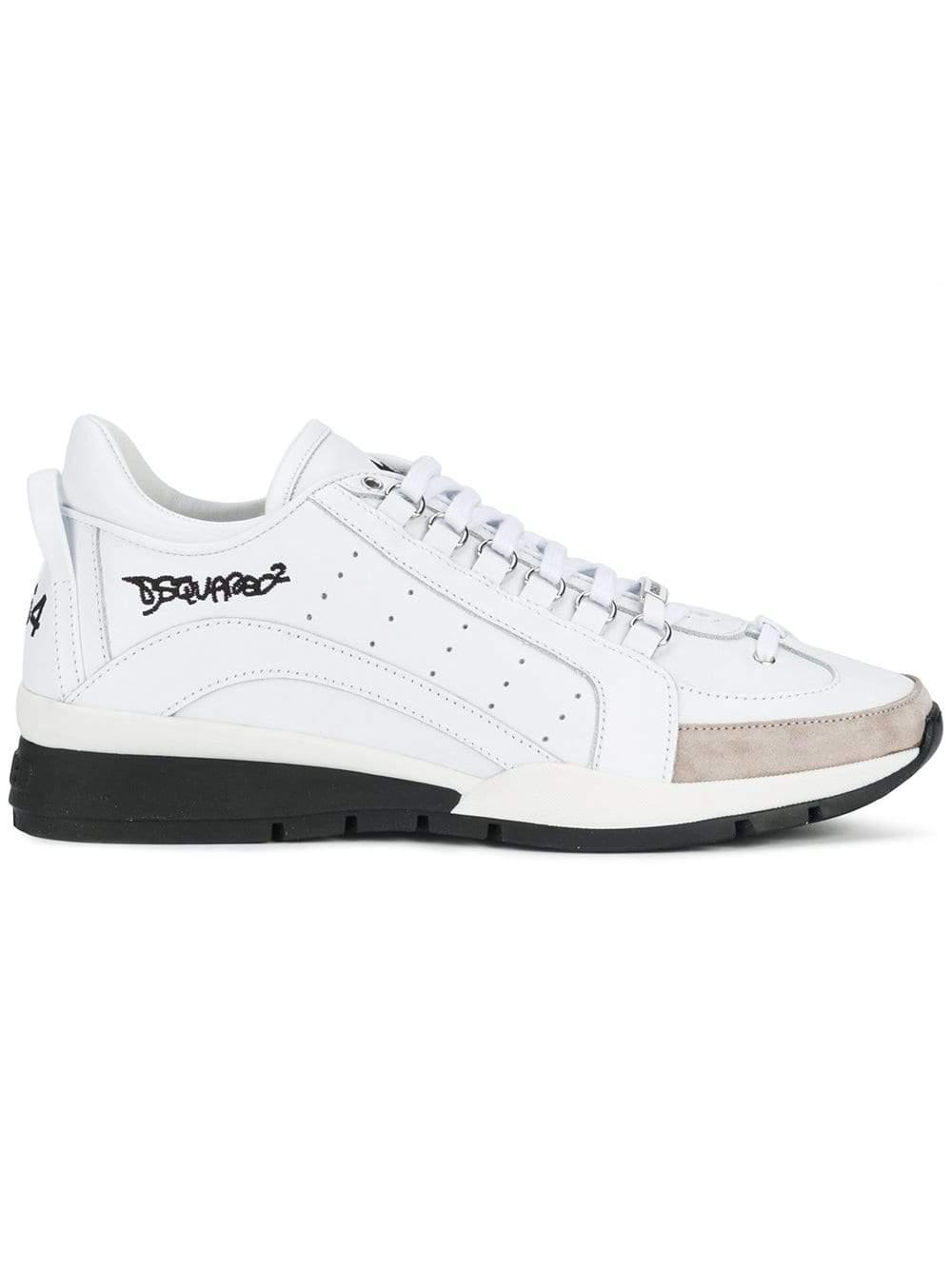 DSquared² Leather 551 Sneakers in White,Grey,Black (White) for Men - Lyst