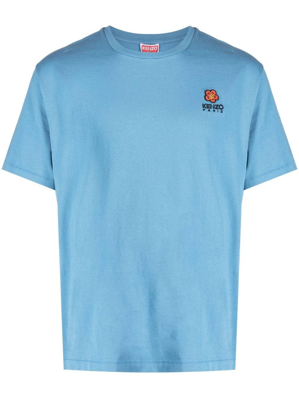 KENZO Boke Flower Embroidered T-shirt Cyan in Blue for Men | Lyst