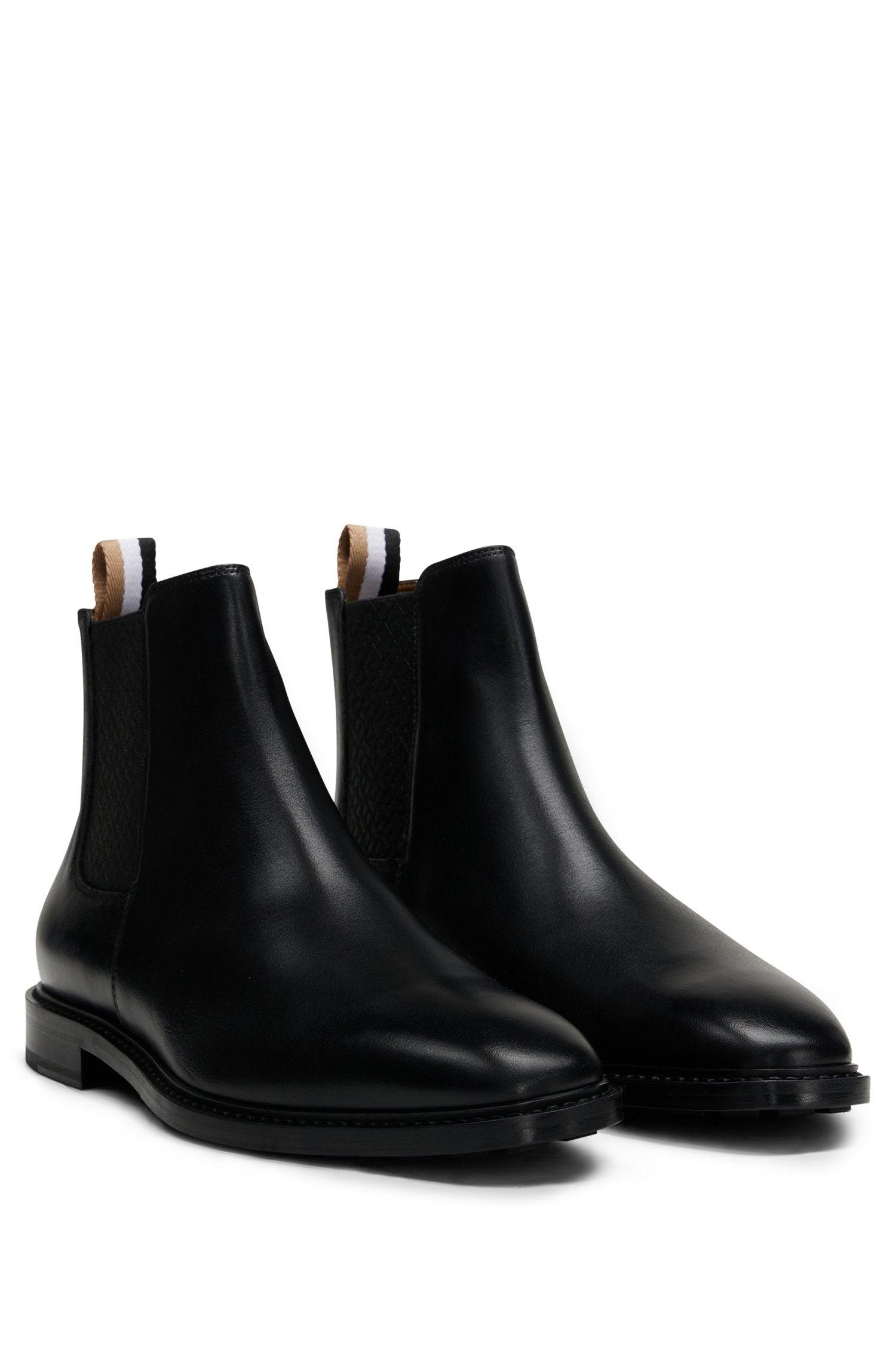 BOSS by HUGO BOSS Boss Leather Chelsea Boots Black for Men | Lyst