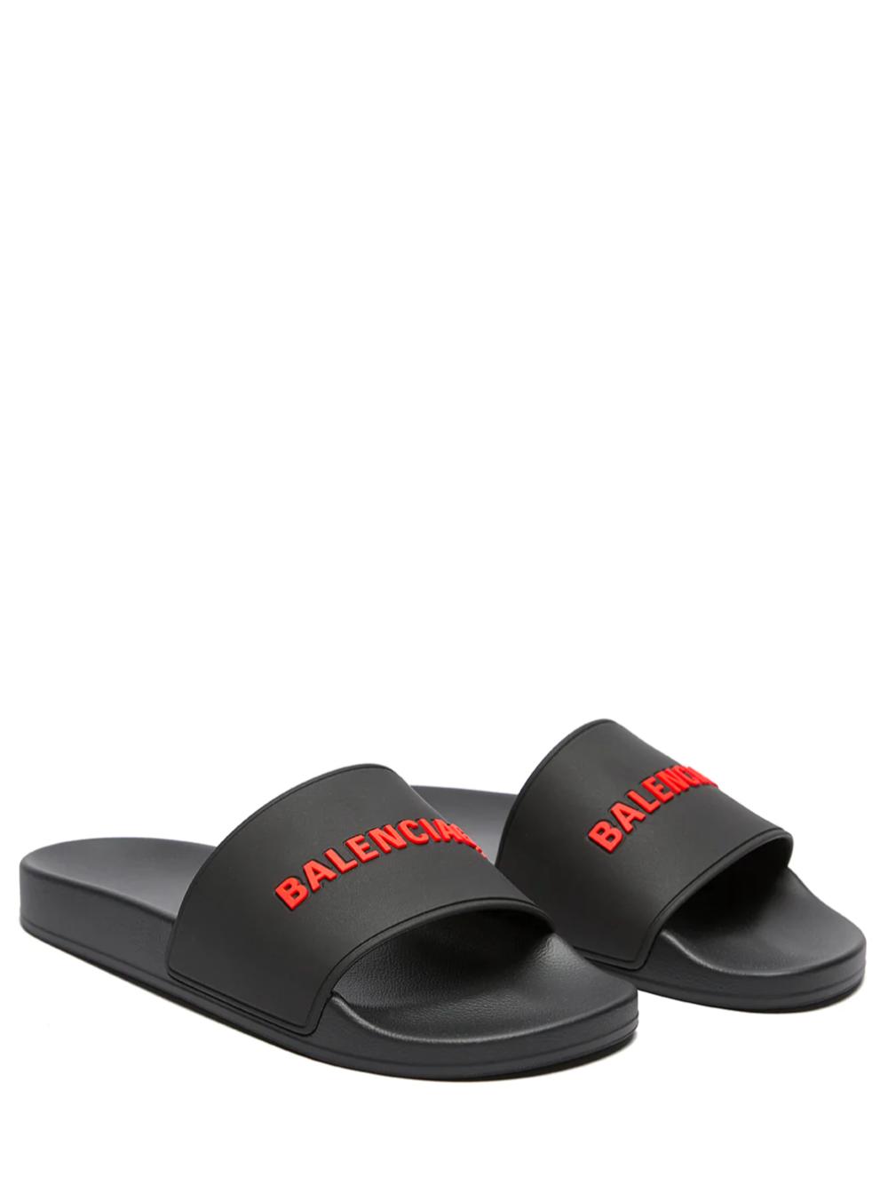 Balenciaga Pool Slides Black/red for Men | Lyst
