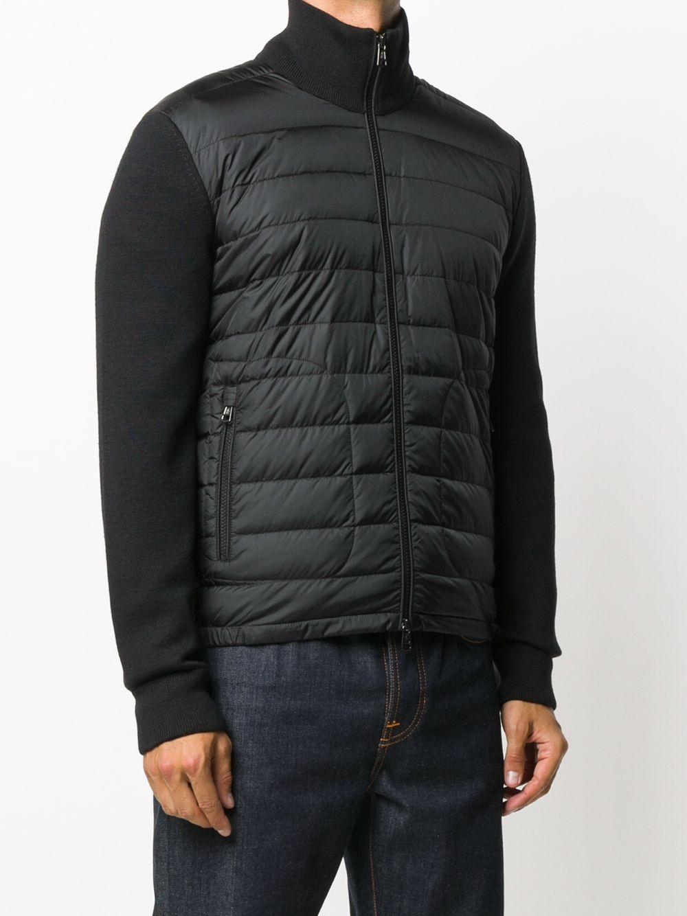 Moncler Wool Padded-panel Knitted Jacket Black for Men - Save 54% - Lyst