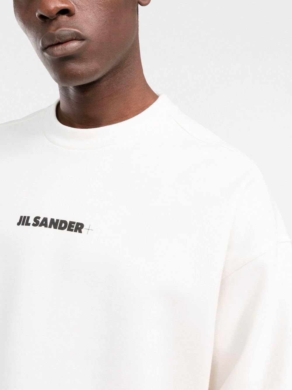 for Men gym and workout clothes White Jil Sander Logo Embroidered Cotton Sweatshirt in Natural gym and workout clothes Jil Sander Activewear Mens Activewear 