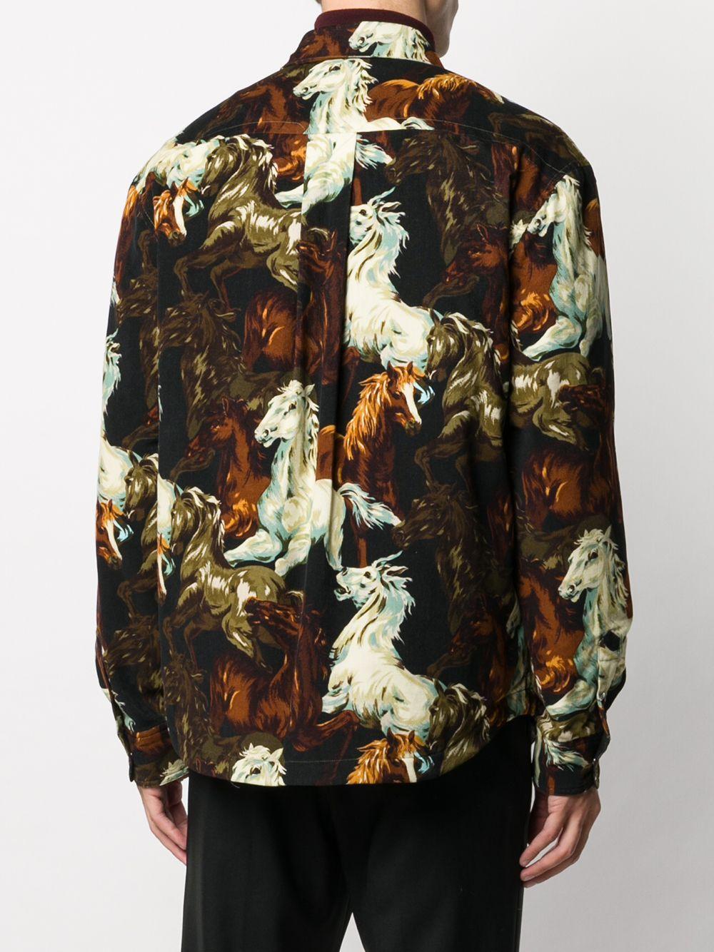 KENZO Cotton Horse Print Overshirt in 