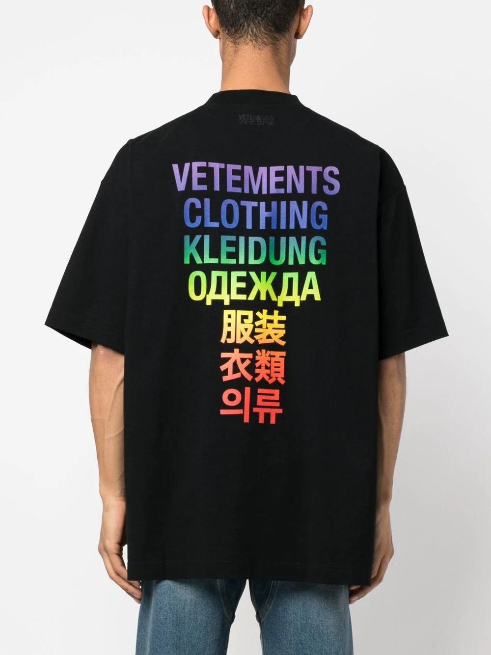 Vetements Translation T-shirt Black/rainbow for Men | Lyst