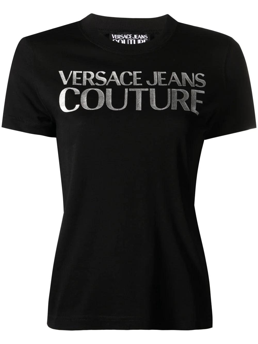 Versace Jeans Couture Versace Women Foil Logo T-shirt Black | Lyst
