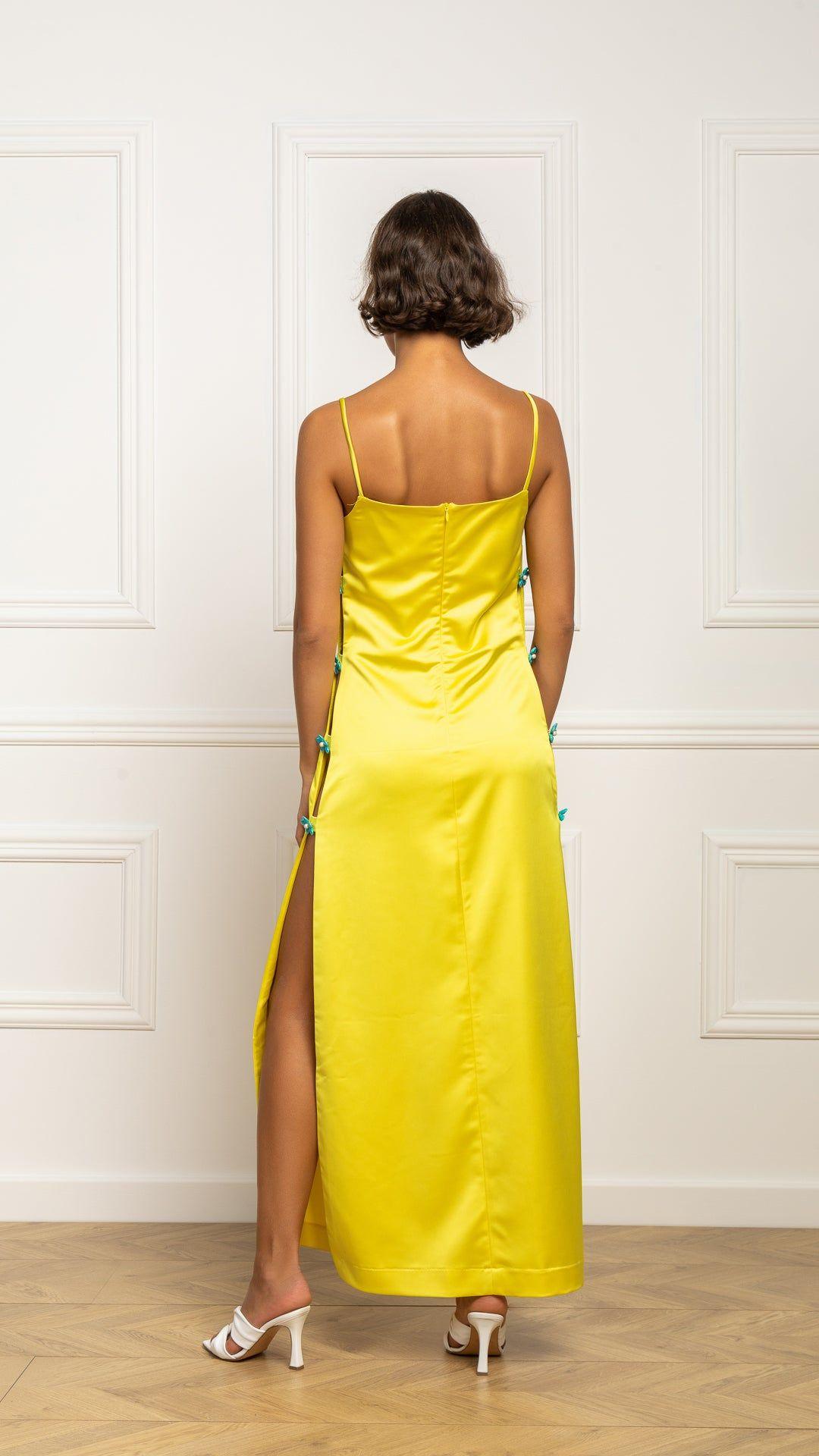 STEFANIA VAIDANI Odysee Silk Dress Yellow | Lyst